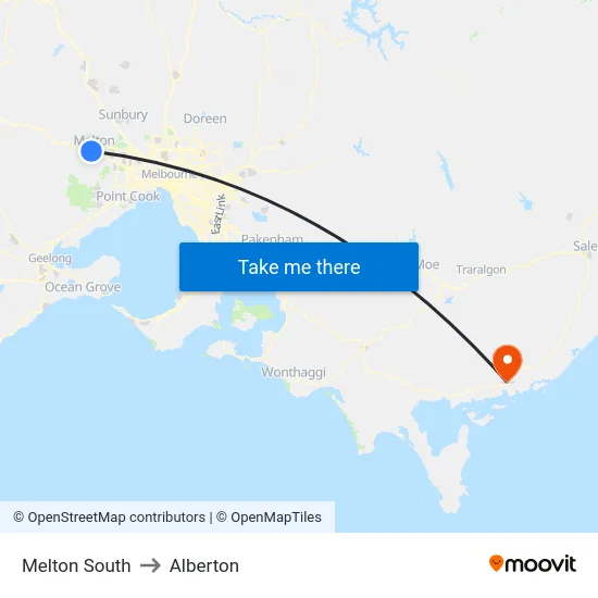 Melton South to Alberton map
