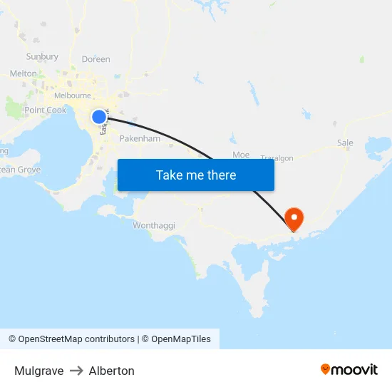 Mulgrave to Alberton map