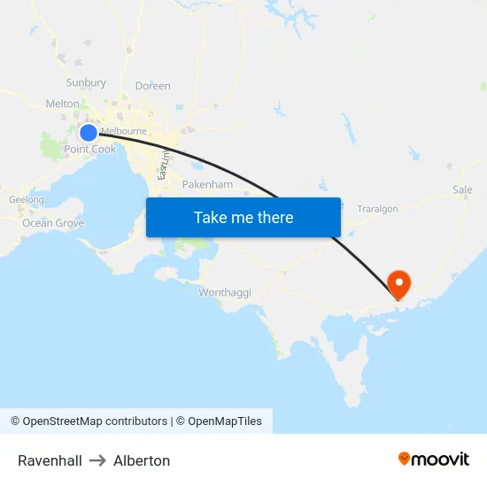 Ravenhall to Alberton map