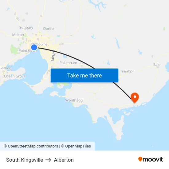 South Kingsville to Alberton map
