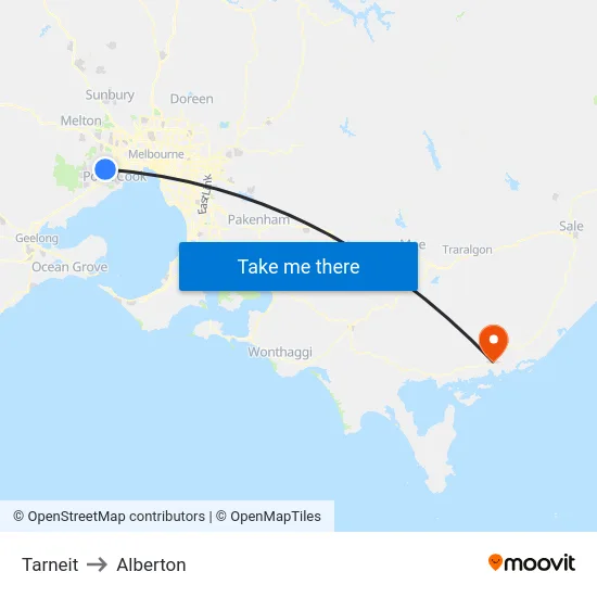 Tarneit to Alberton map