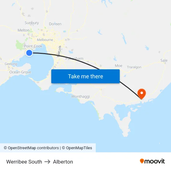 Werribee South to Alberton map