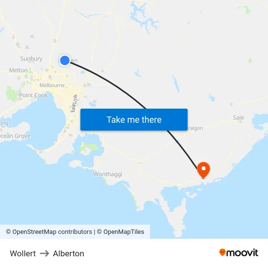 Wollert to Alberton map