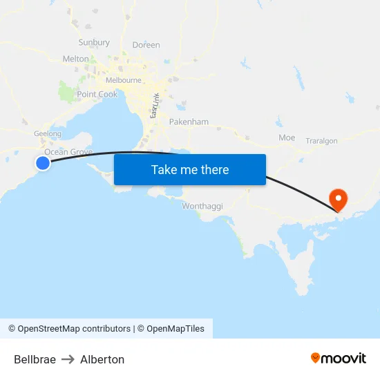 Bellbrae to Alberton map