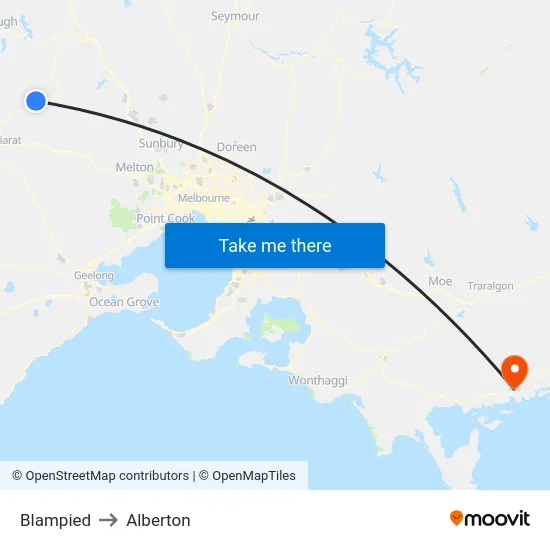 Blampied to Alberton map