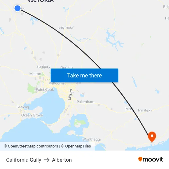 California Gully to Alberton map
