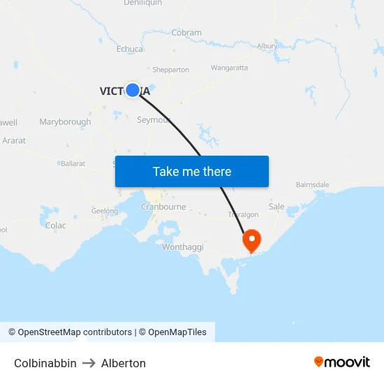 Colbinabbin to Alberton map