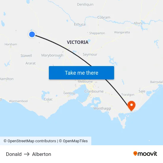 Donald to Alberton map