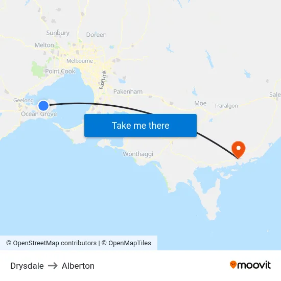 Drysdale to Alberton map