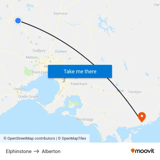 Elphinstone to Alberton map
