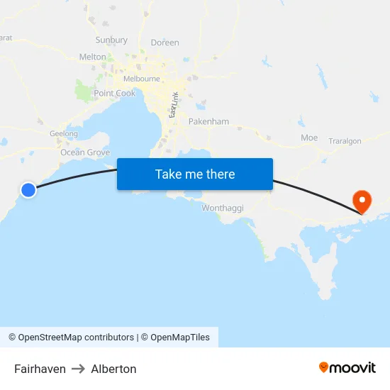 Fairhaven to Alberton map