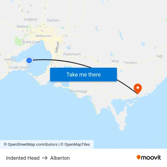 Indented Head to Alberton map