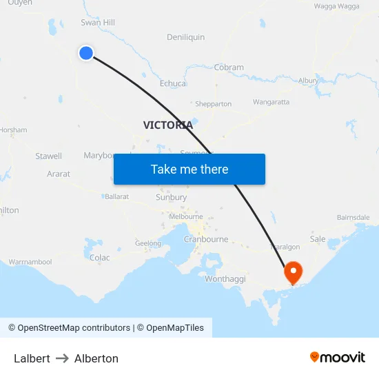 Lalbert to Alberton map