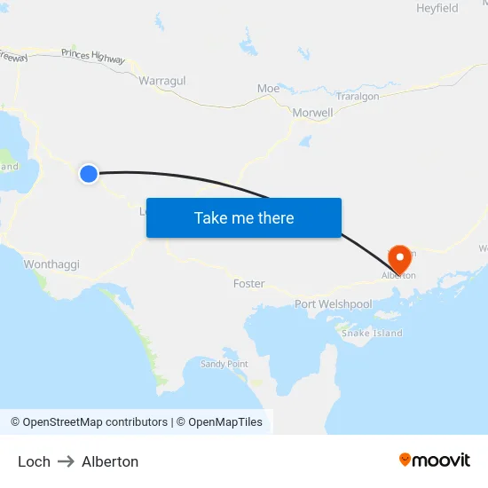 Loch to Alberton map