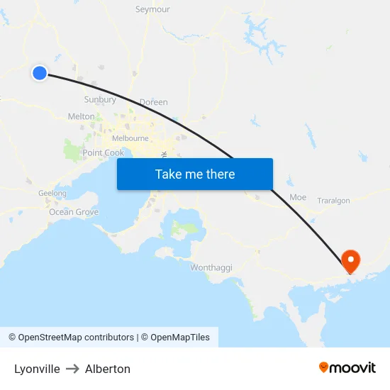 Lyonville to Alberton map