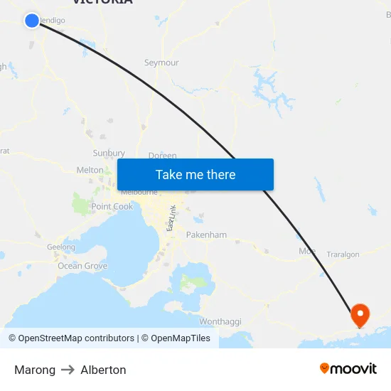 Marong to Alberton map