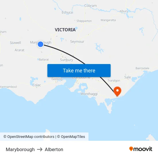 Maryborough to Alberton map