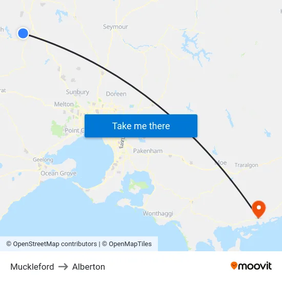 Muckleford to Alberton map