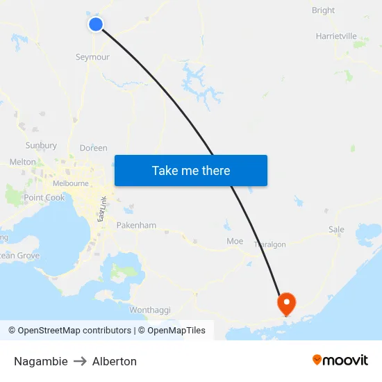 Nagambie to Alberton map