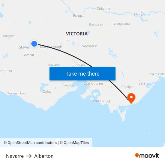 Navarre to Alberton map