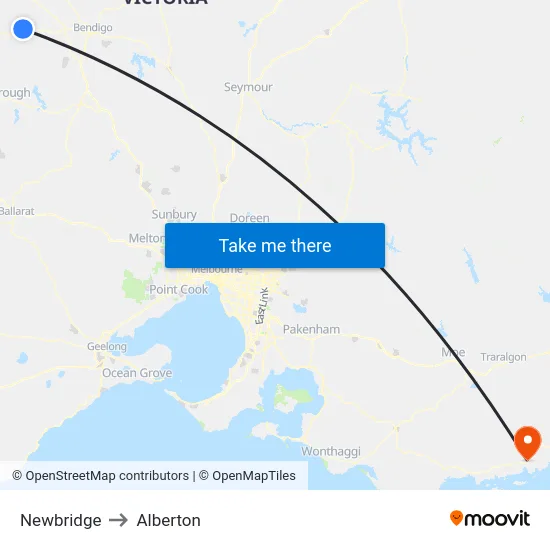 Newbridge to Alberton map