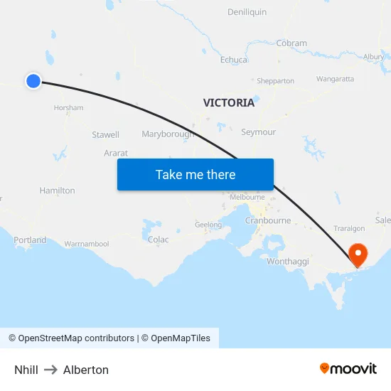 Nhill to Alberton map