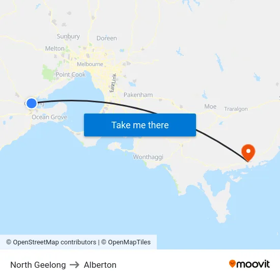 North Geelong to Alberton map