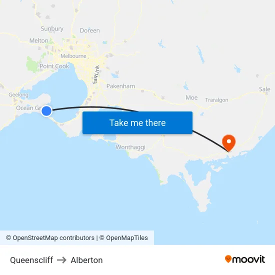 Queenscliff to Alberton map