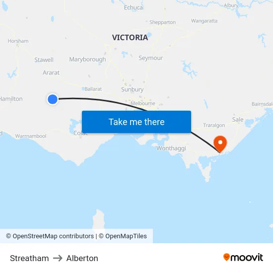 Streatham to Alberton map