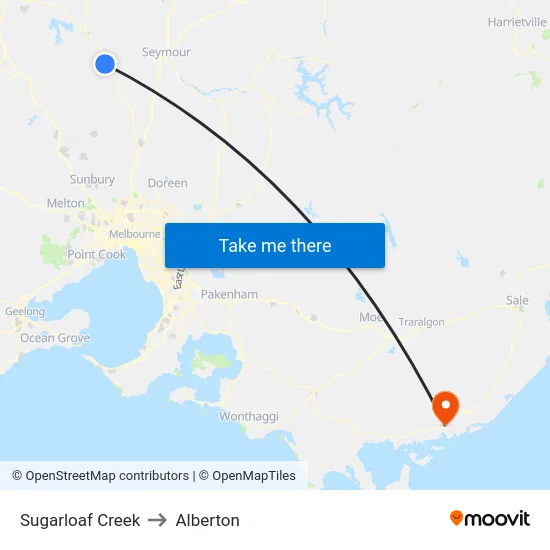Sugarloaf Creek to Alberton map