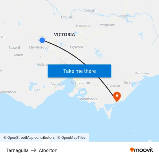 Tarnagulla to Alberton map