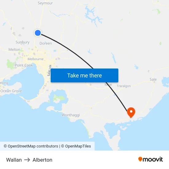Wallan to Alberton map