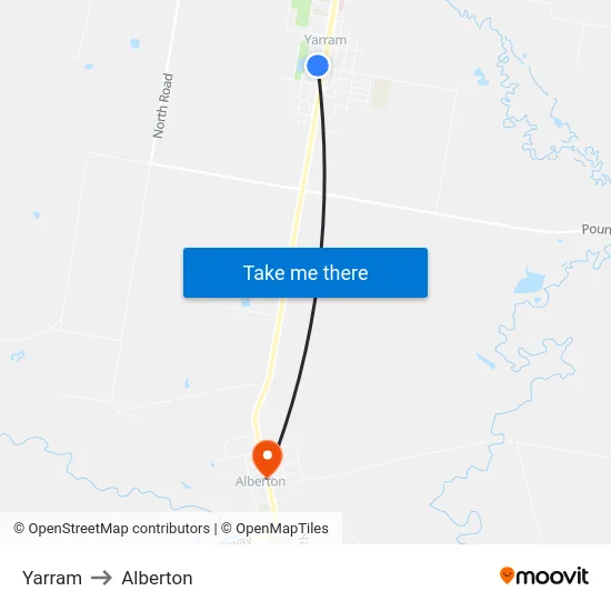 Yarram to Alberton map