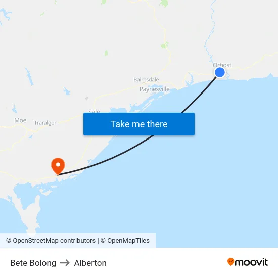 Bete Bolong to Alberton map