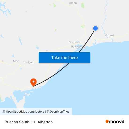 Buchan South to Alberton map