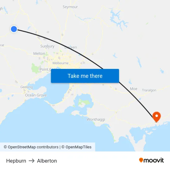 Hepburn to Alberton map