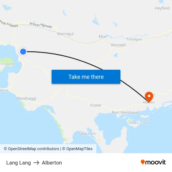 Lang Lang to Alberton map
