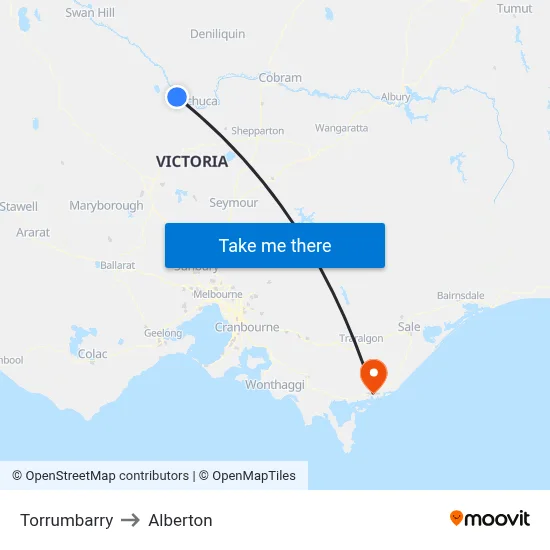 Torrumbarry to Alberton map
