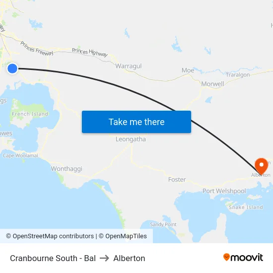 Cranbourne South - Bal to Alberton map