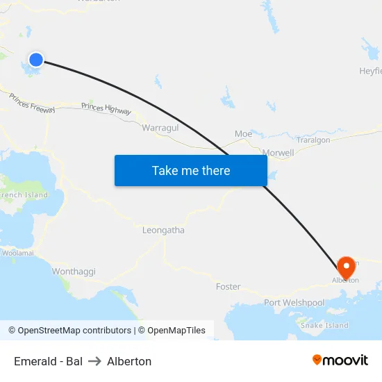 Emerald - Bal to Alberton map