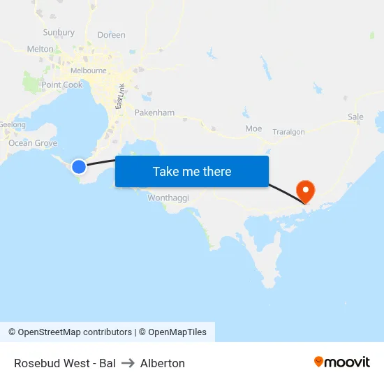 Rosebud West - Bal to Alberton map