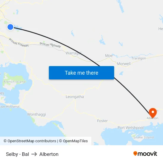 Selby - Bal to Alberton map