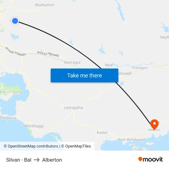 Silvan - Bal to Alberton map