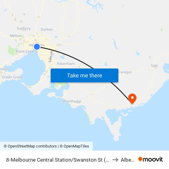 8-Melbourne Central Station/Swanston St (Melbourne City) to Alberton map