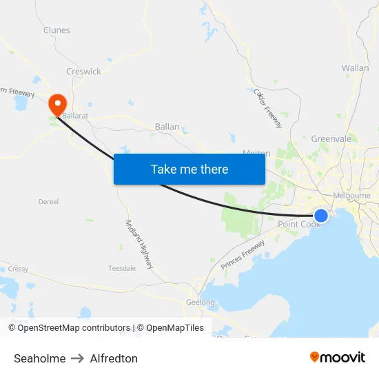 Seaholme to Alfredton map