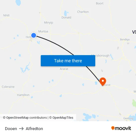 Dooen to Alfredton map