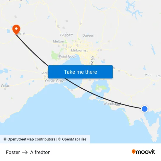 Foster to Alfredton map
