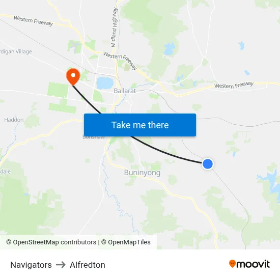 Navigators to Alfredton map