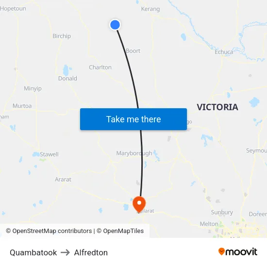 Quambatook to Alfredton map