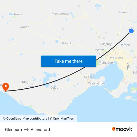Glenburn to Allansford map